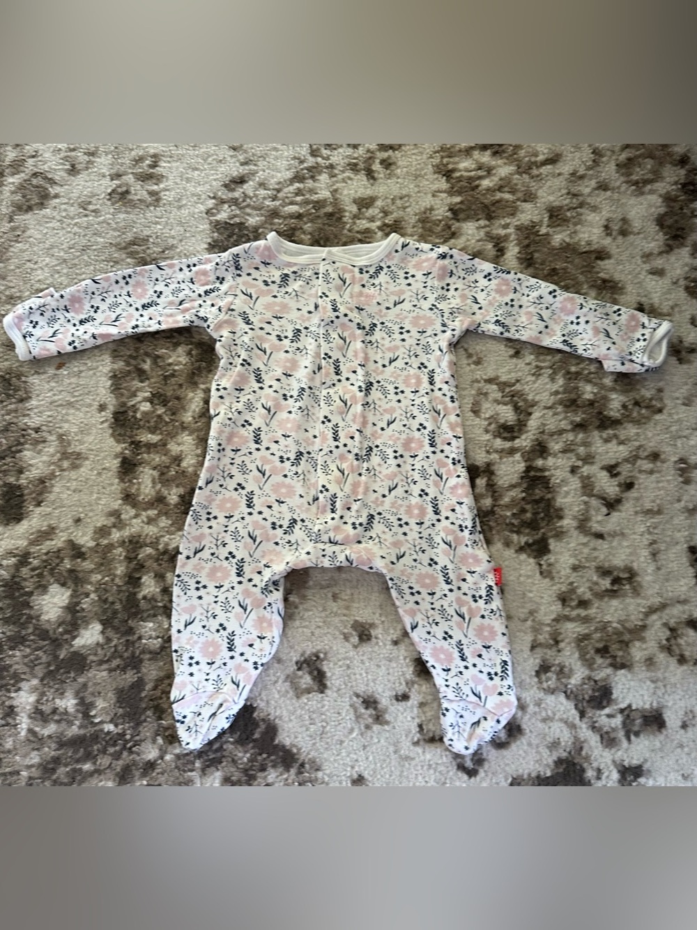 Magnetic Me Pink Floral Footed One-Piece